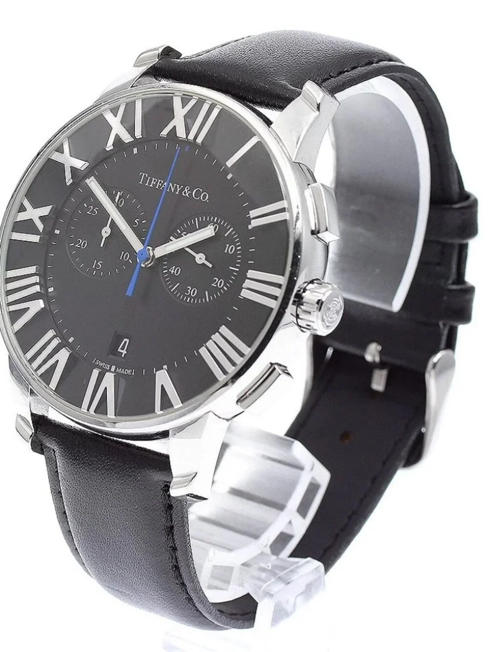 TIFFANY&Co. Atlas Dome Chronograph black Dial Quartz Men's Watch_